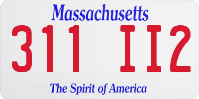 MA license plate 311II2