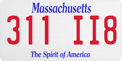 MA license plate 311II8