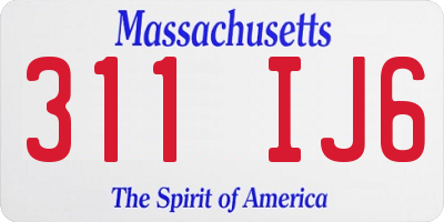 MA license plate 311IJ6
