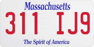 MA license plate 311IJ9