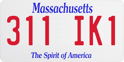 MA license plate 311IK1