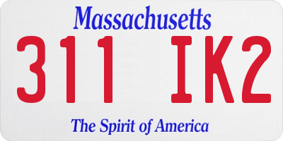 MA license plate 311IK2