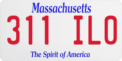 MA license plate 311IL0