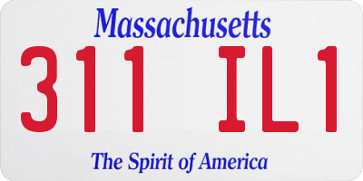 MA license plate 311IL1