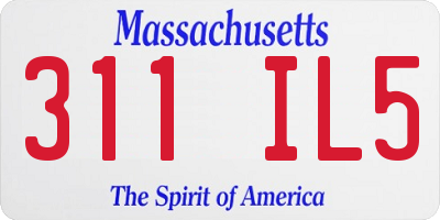 MA license plate 311IL5