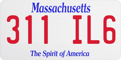 MA license plate 311IL6