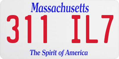 MA license plate 311IL7