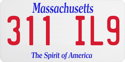 MA license plate 311IL9