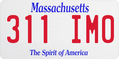 MA license plate 311IM0