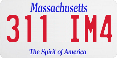 MA license plate 311IM4