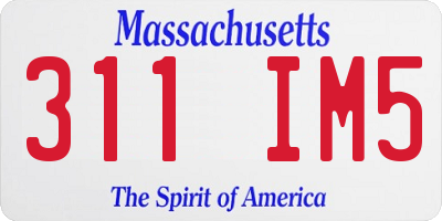 MA license plate 311IM5