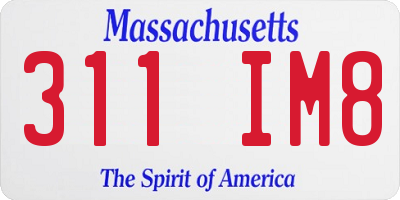 MA license plate 311IM8