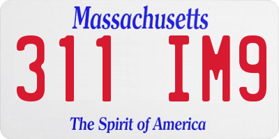 MA license plate 311IM9