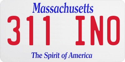 MA license plate 311IN0