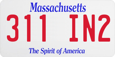MA license plate 311IN2