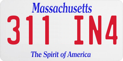 MA license plate 311IN4