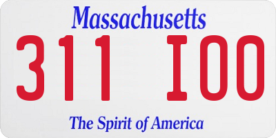 MA license plate 311IO0