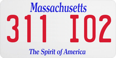 MA license plate 311IO2