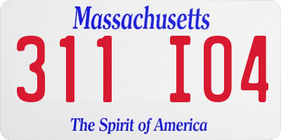 MA license plate 311IO4