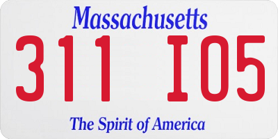 MA license plate 311IO5