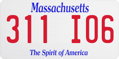 MA license plate 311IO6