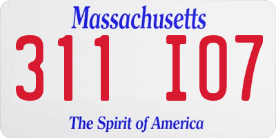 MA license plate 311IO7