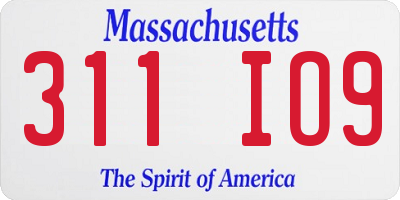 MA license plate 311IO9