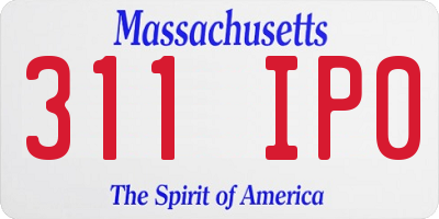 MA license plate 311IP0