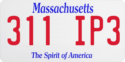 MA license plate 311IP3