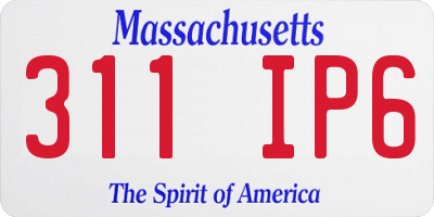 MA license plate 311IP6