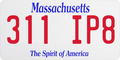 MA license plate 311IP8