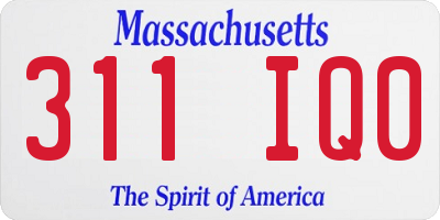 MA license plate 311IQ0