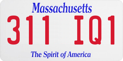 MA license plate 311IQ1