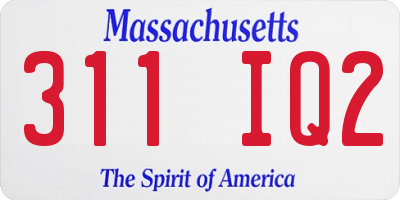 MA license plate 311IQ2