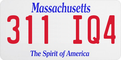 MA license plate 311IQ4