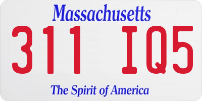 MA license plate 311IQ5