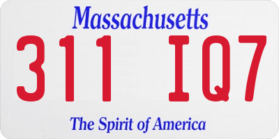 MA license plate 311IQ7