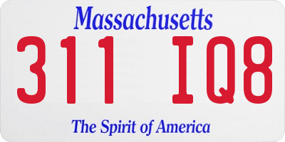 MA license plate 311IQ8