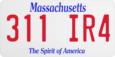 MA license plate 311IR4