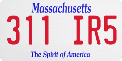 MA license plate 311IR5