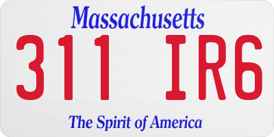 MA license plate 311IR6