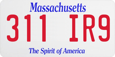 MA license plate 311IR9