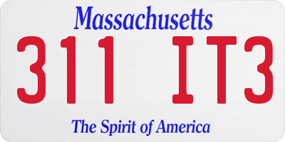 MA license plate 311IT3