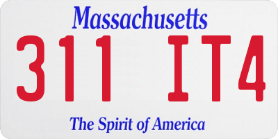 MA license plate 311IT4