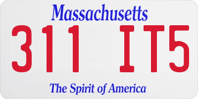 MA license plate 311IT5