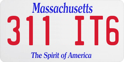 MA license plate 311IT6