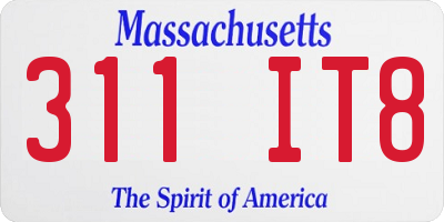 MA license plate 311IT8