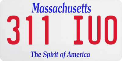 MA license plate 311IU0