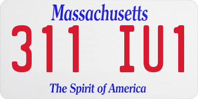 MA license plate 311IU1