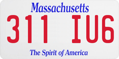 MA license plate 311IU6